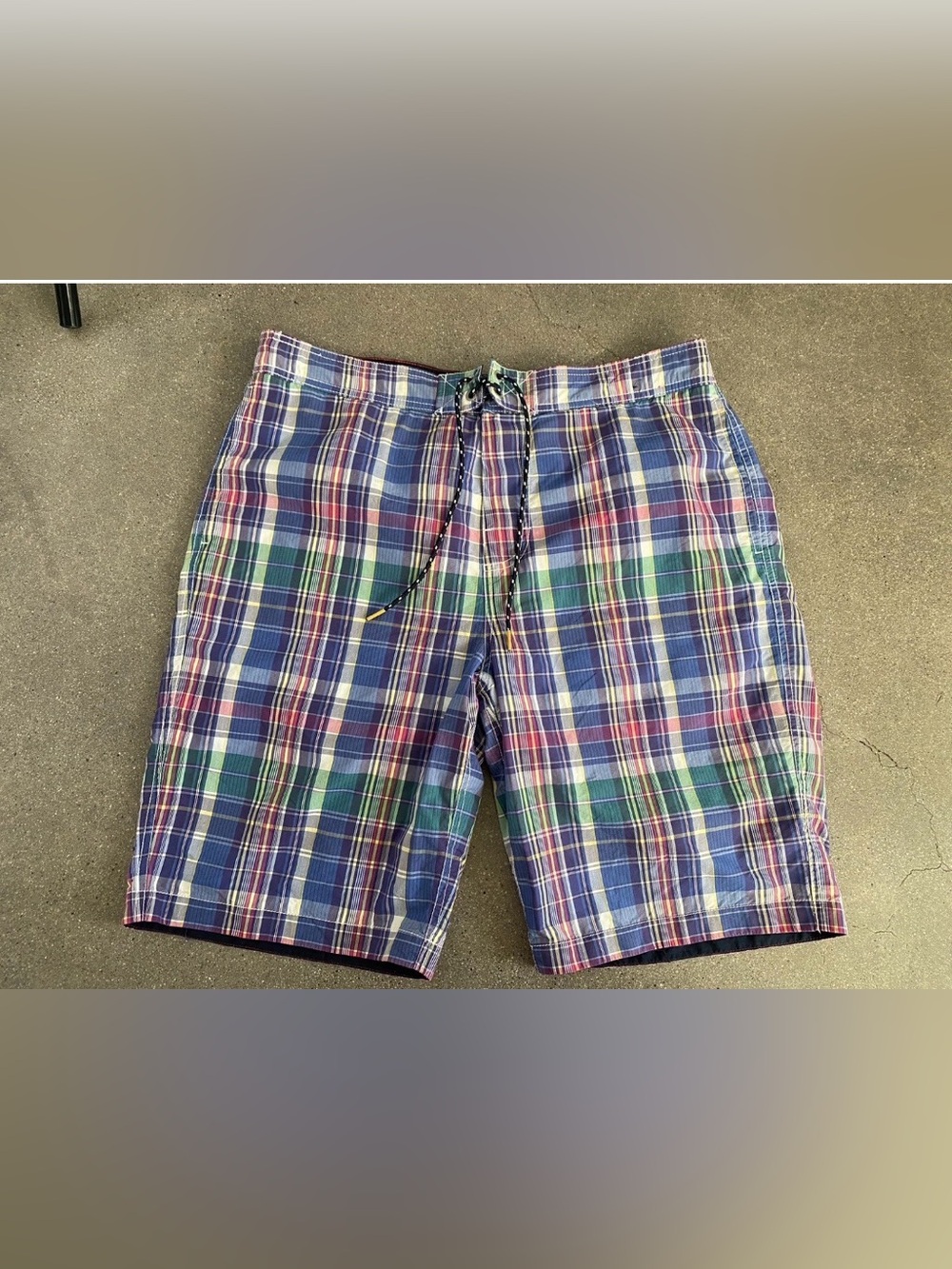 Tommy Hilfiger Blue Green Plaid Swim Shorts